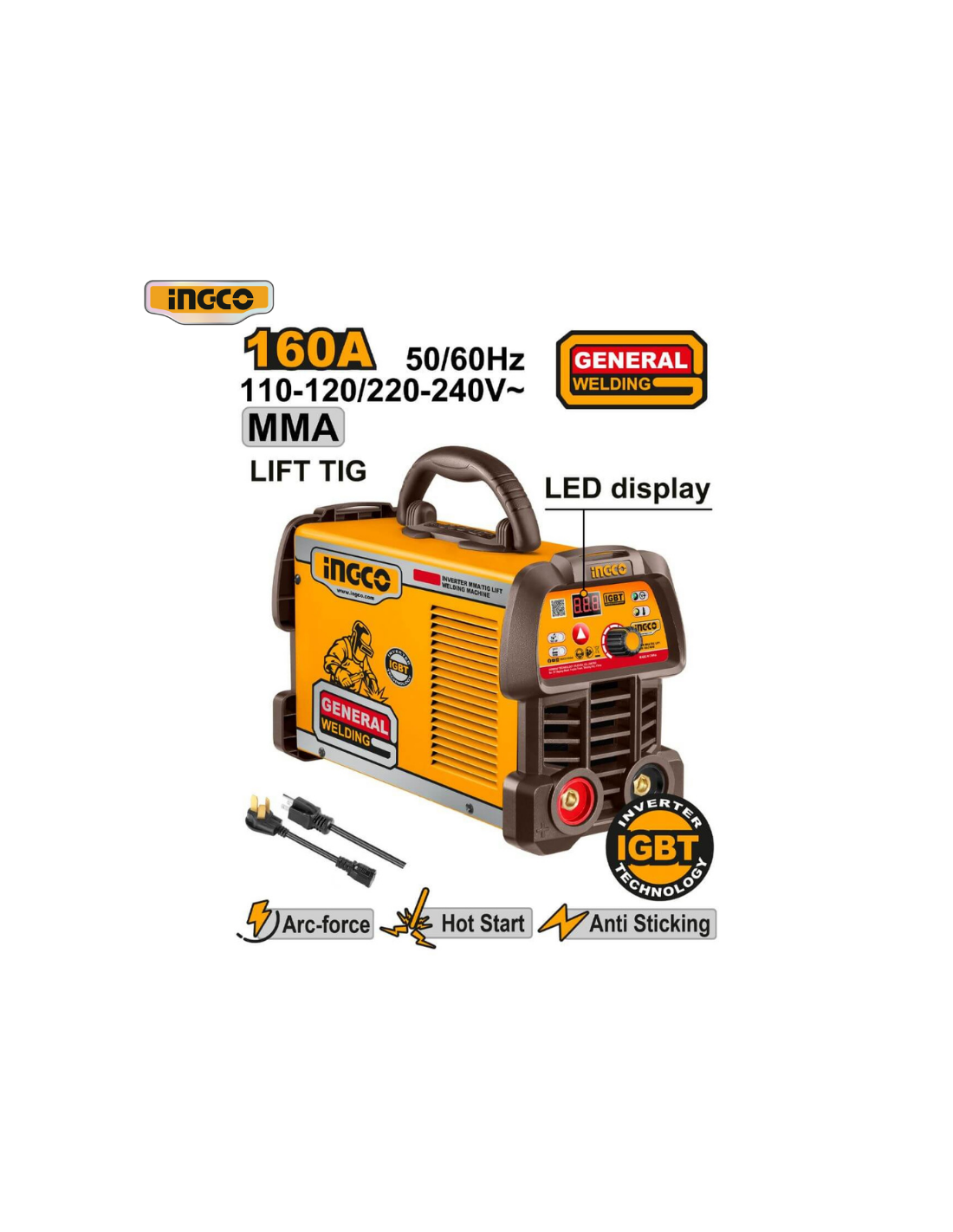 SOLDADORA INVERTER 160A INGCO
