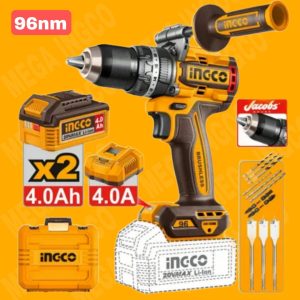 Taladro de Impacto INGCO 20V Brushless 96 N·m 1/2" + 2 Baterías 4.0Ah