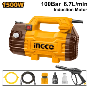 Hidrolavadora de Alta Presión INGCO 1500W 1450 PSI – Motor de Inducción