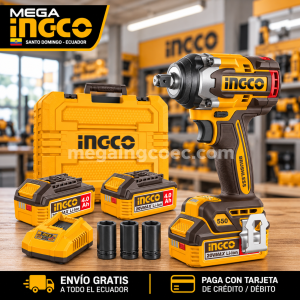 Llave de Impacto INGCO 20V Brushless 550Nm 1/2″ + 2 Baterías 4Ah – UCIWLI2055