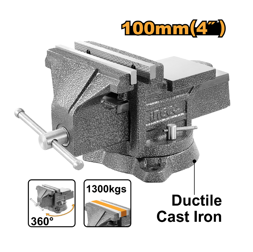 Entenalla / Prensa de Banco INGCO 4″ 1300 kg – HBV084